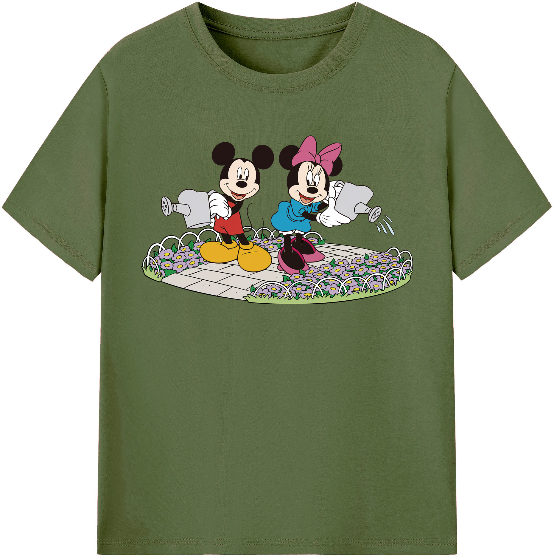 （画像用） ミッキーマウス Mickey Mouse 綿100％半袖Tシャツ（フロントプリント）